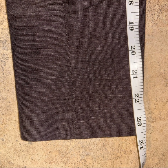 Calvin Klein Blazer - deep chocolate brown linen blend button front - Picture 11 of 11